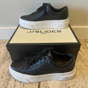 J Slides AMANDA leather platform sneaker